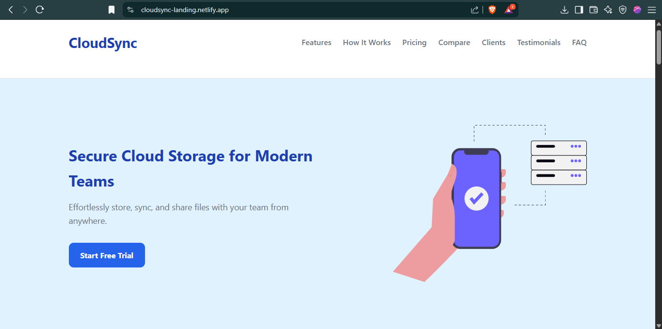 Preview Of cloudsync-landing Page
