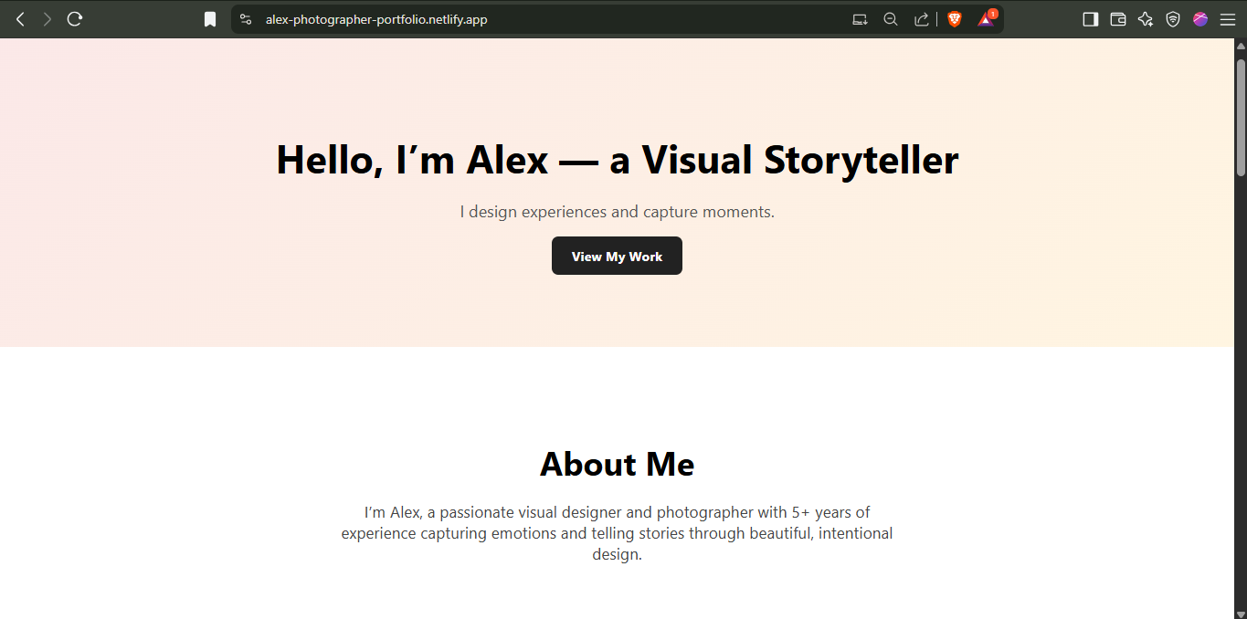 Preview Of Photographer Portfolio